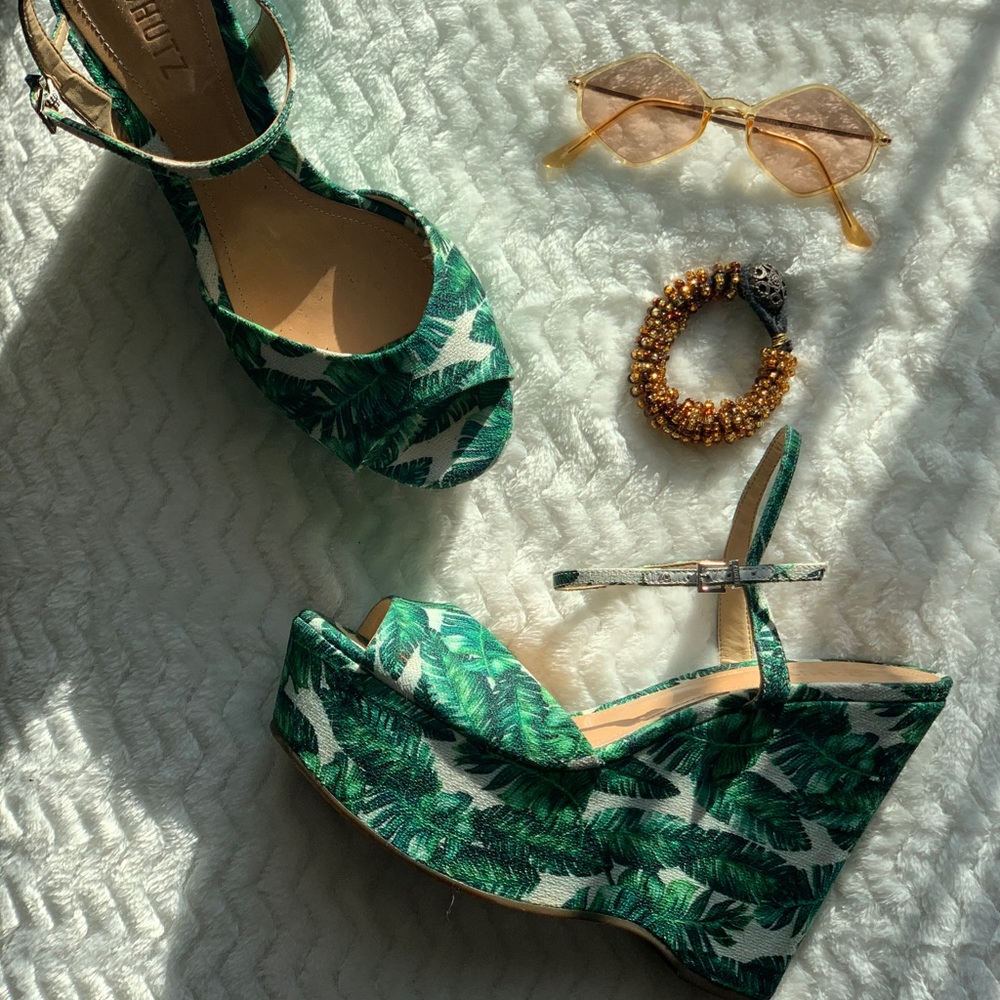 Schutz green/white Patrycia platform